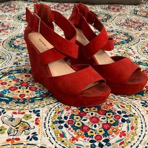Torrid Size 10 Red Wedge Shoe